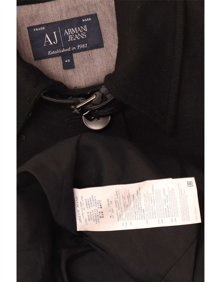 Cappotto Donna Armani Jeans IT 48 XL Lana Nera