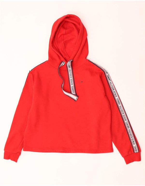 Maglione con cappuccio oversize con grafica corta da donna Tommy Hilfiger UK 10 piccolo rosso