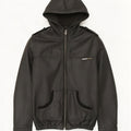 Giacca in pelle militare con cappuccio da uomo Superdry UK 38 media nera