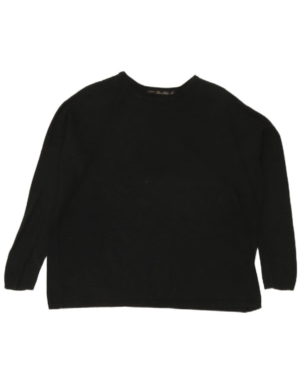 Maglione maglione oversize con scollo a barca da donna Zara UK 14 medio nero
