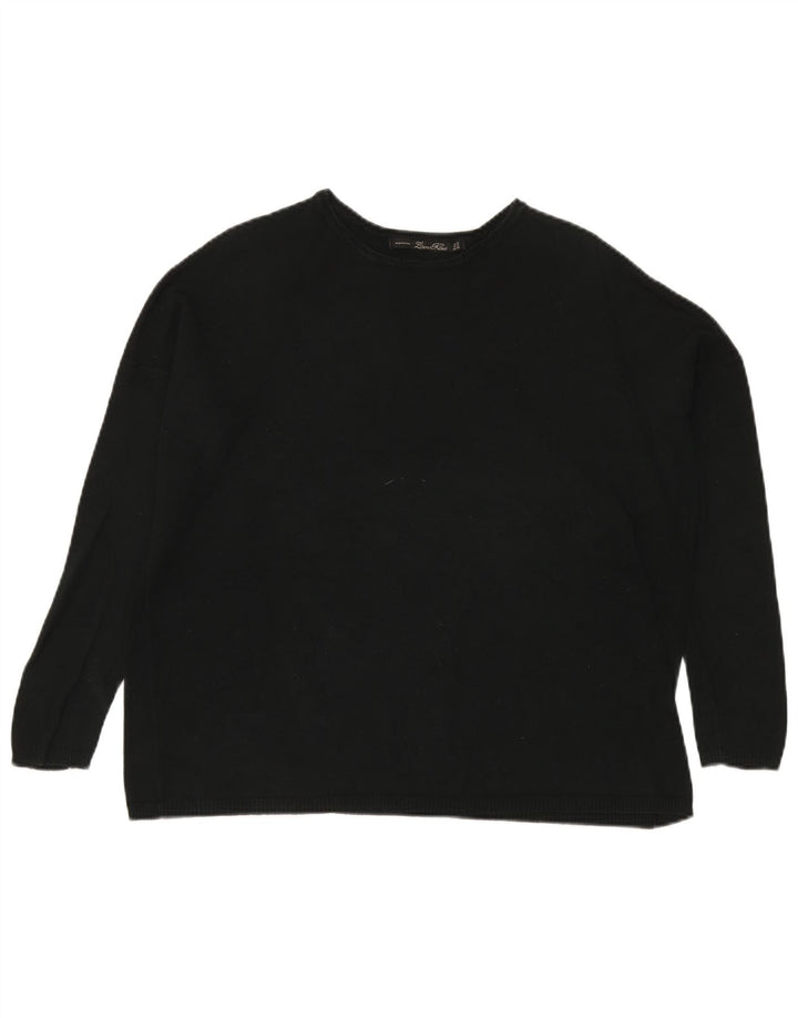 Maglione maglione oversize con scollo a barca da donna Zara UK 14 medio nero