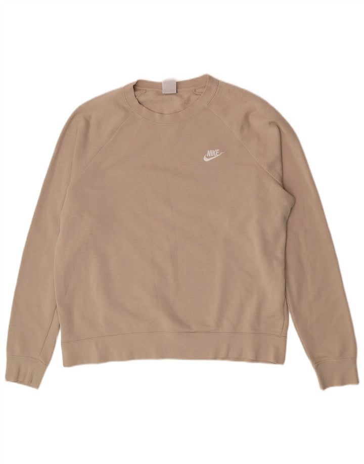 Felpa oversize da donna Nike Maglione UK 18 XL Cotone beige