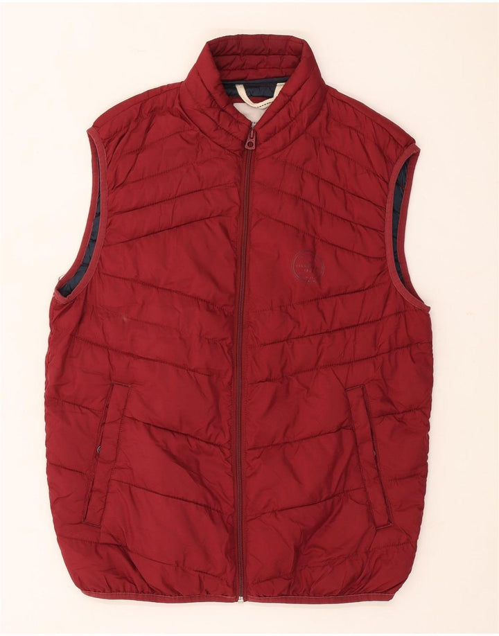 Gilet imbottito da uomo Jack & Jones UK 38 poliestere bordeaux medio