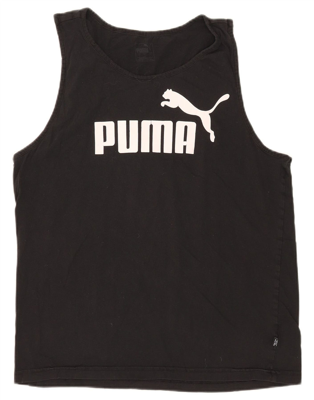 Canotta grafica da uomo Puma grande in cotone nero