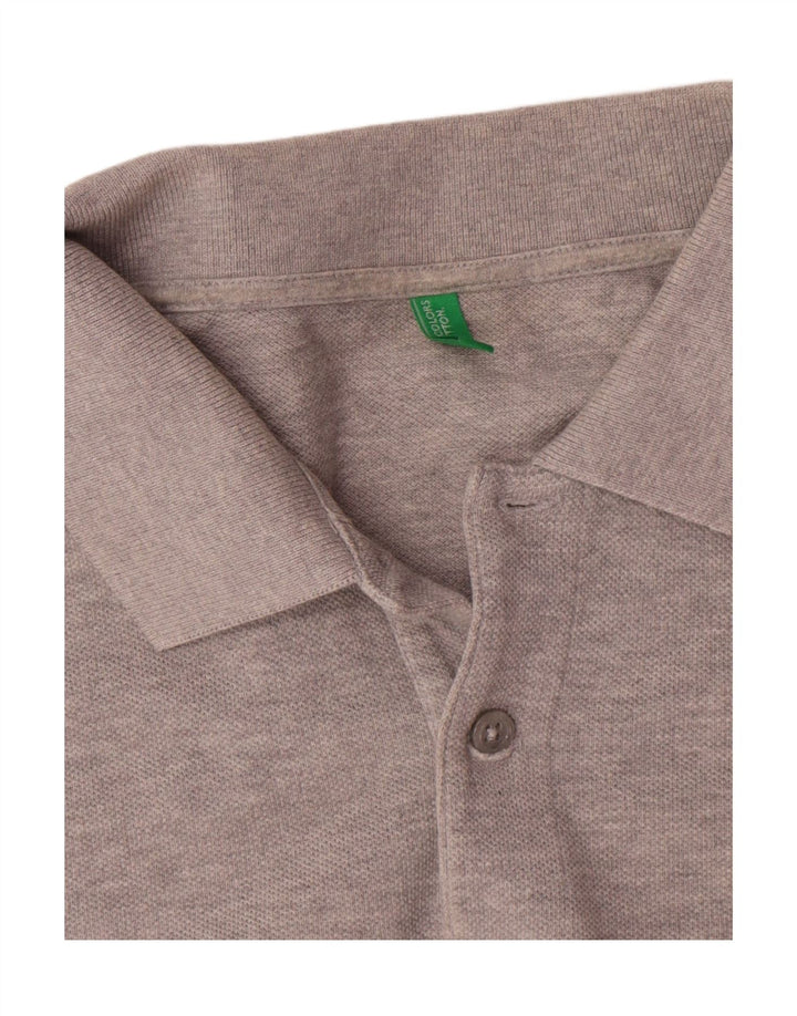 Polo Benetton Uomo Grigio Medio Flecked