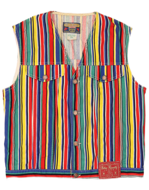 Gilet da donna Benetton per famiglia blu UK 18 XL cotone a righe multicolore