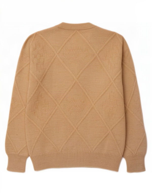 Maglione Maglione Girocollo Uomo Trussardi XL Beige Argyle/Diamond Camelhair