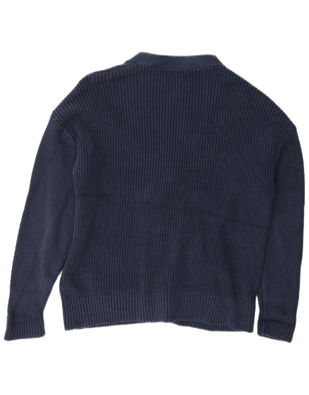 Maglione cardigan da donna Marks & Spencer UK 16 grande cotone blu navy