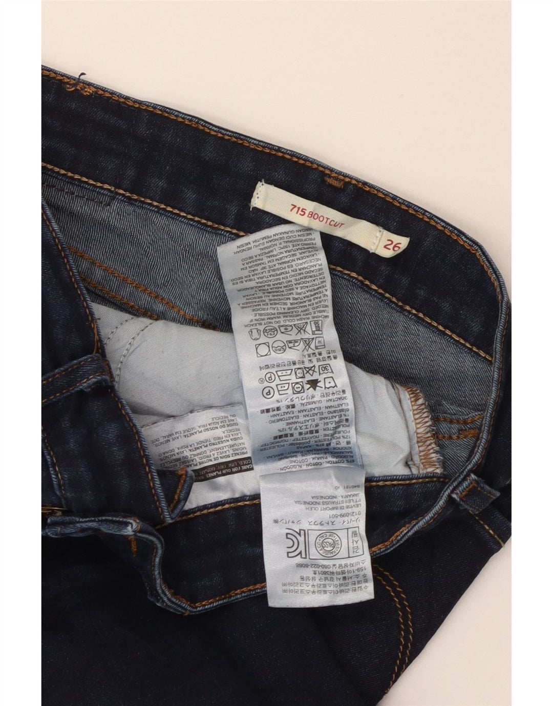Jeans Levi's 715 Bootcut da donna W26 L28 in cotone blu navy