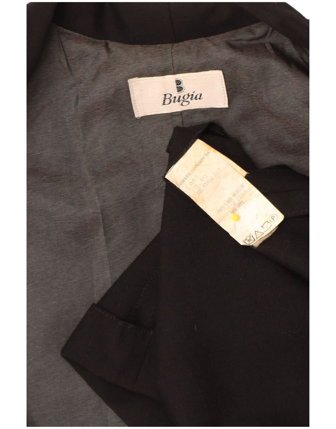 Soprabito oversize aperto da donna vintage IT 40 piccolo in lana vergine nera