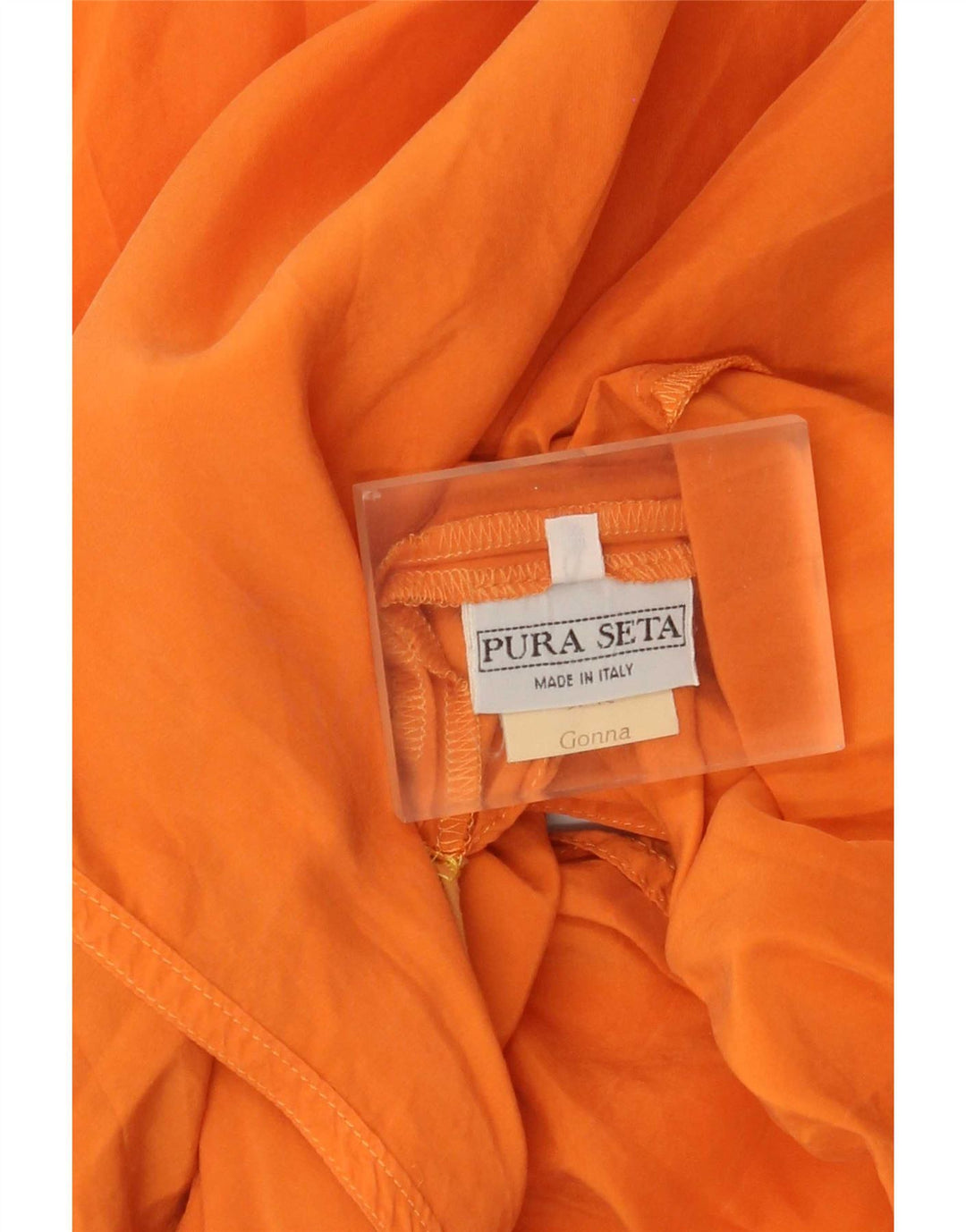 Gonna a portafoglio vintage da donna media W28 in seta arancione
