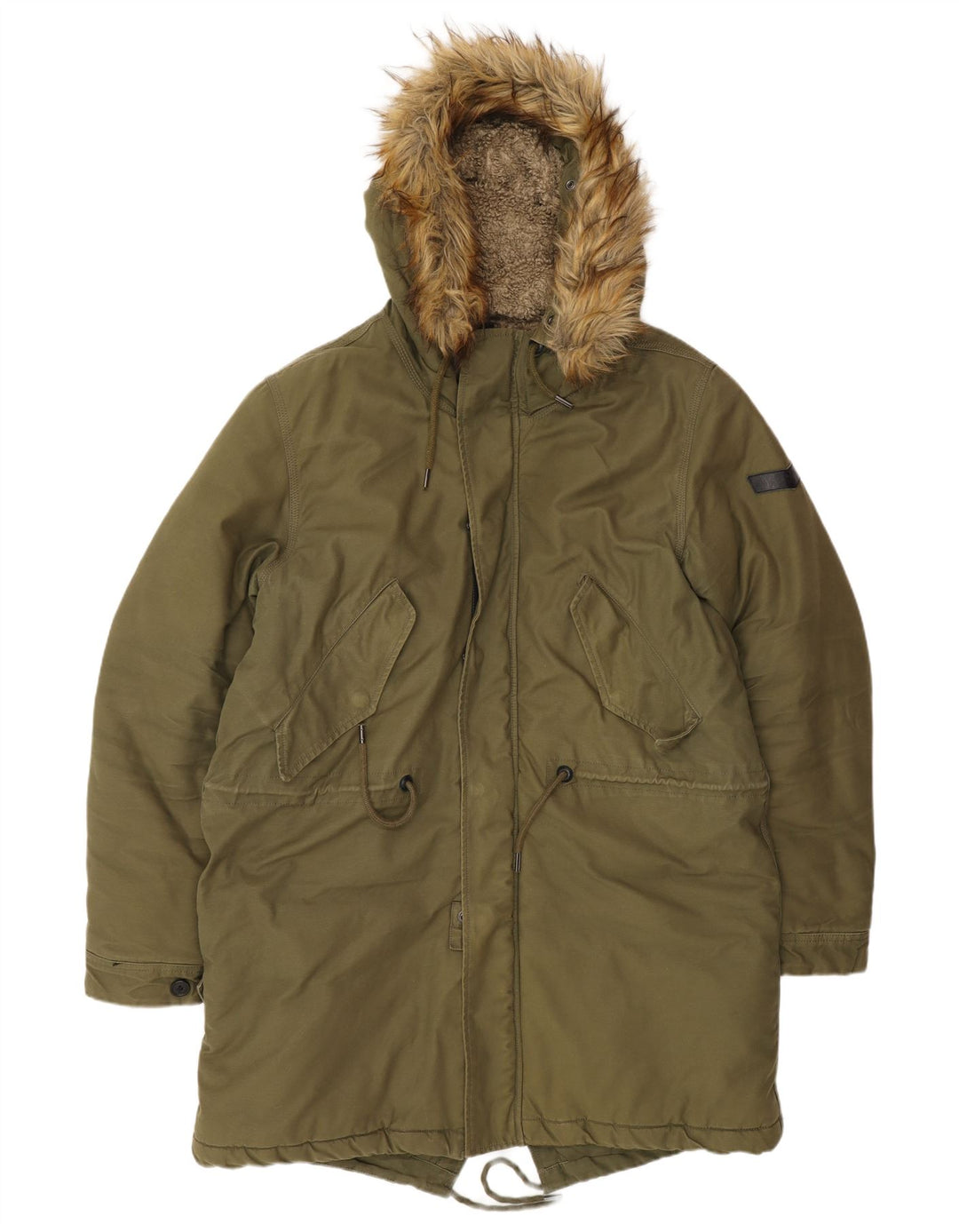DIESEL Giacca Parka da uomo con cappuccio UK 42 XL Cotone kaki