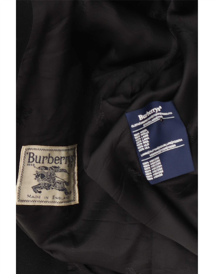 Giacca blazer da donna a 2 bottoni vestibilità regolare Burberrys UK 14 lana nera media