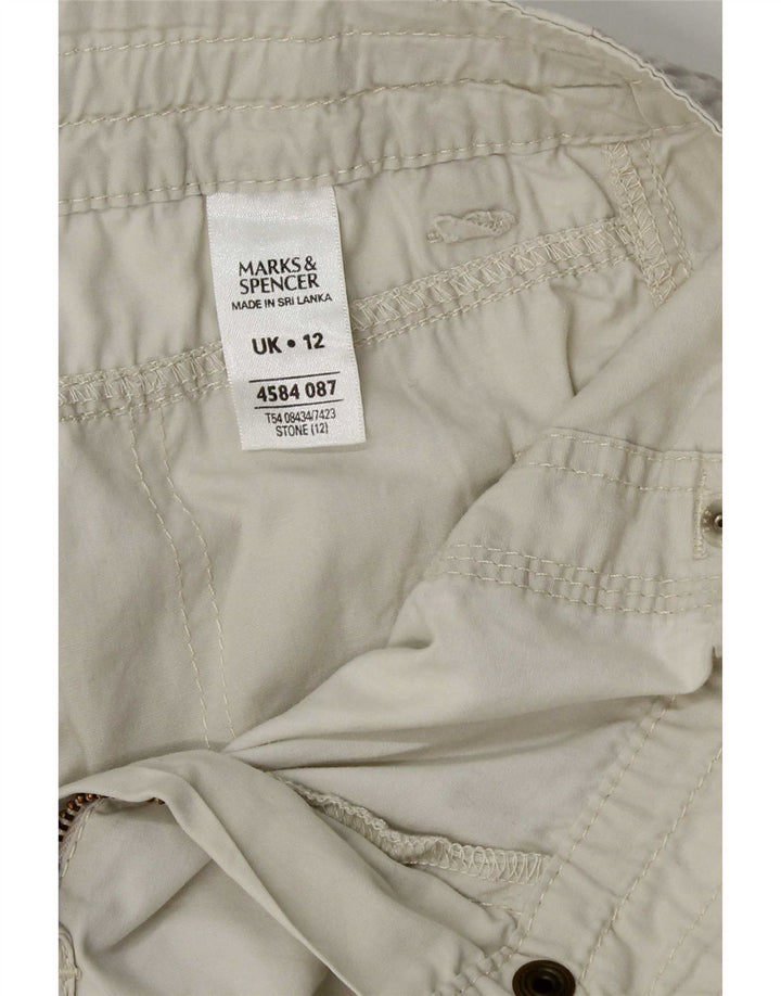 Pantaloncini cargo da donna Marks & Spencer UK 12 medi W30 cotone beige