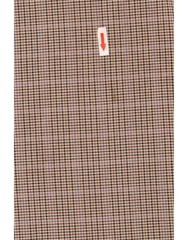 Camicetta a maniche lunghe da donna Zara UK 14 Poliestere pied de poule marrone medio