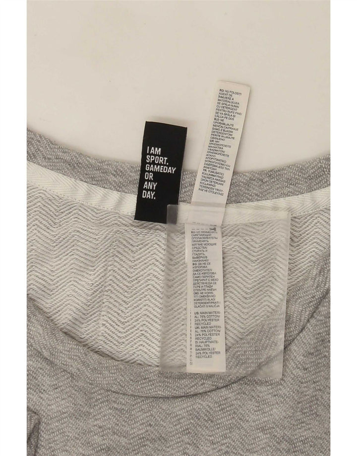T-shirt grafica da uomo Adidas Top in cotone chiazzato grigio medio