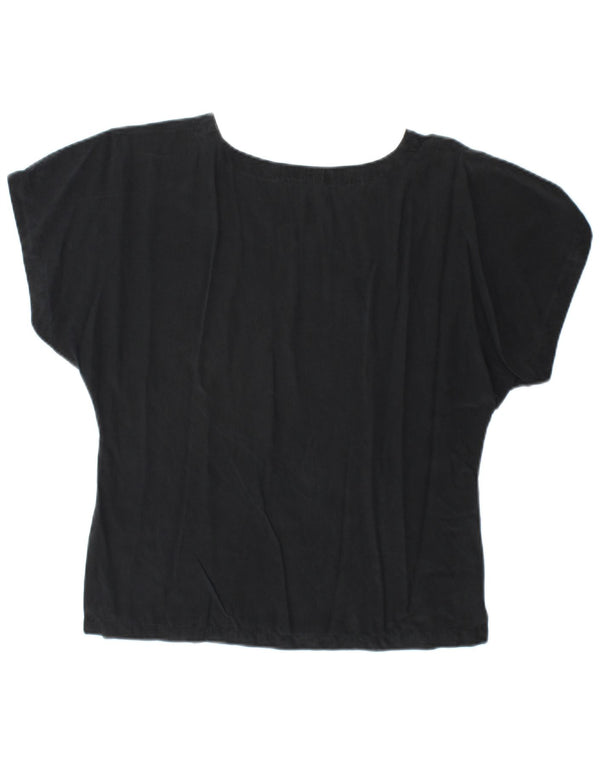 MAX MARA Womens Blouse Top UK 12 Medium Black Silk