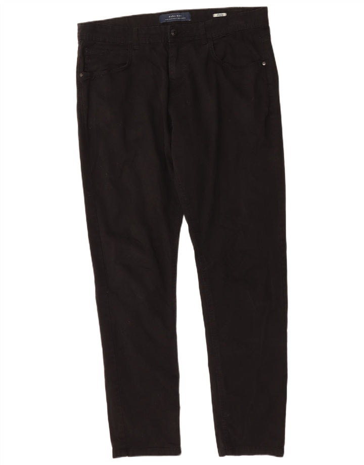 Jeans slim da uomo Zara EU 44 Large W34 L31 Nero