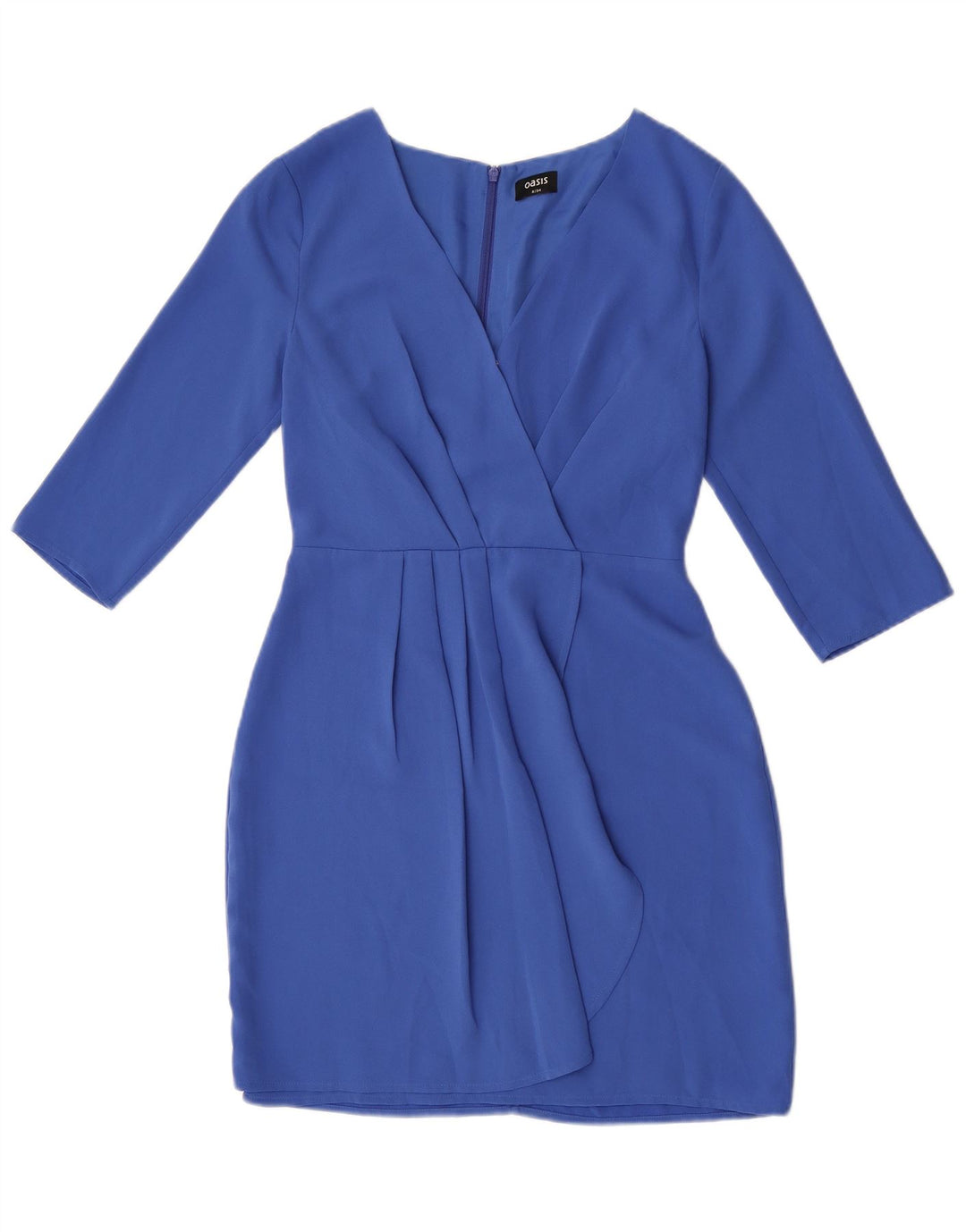 Abito tubino con maniche a 3/4 da donna Oasis UK 8 piccolo poliestere blu