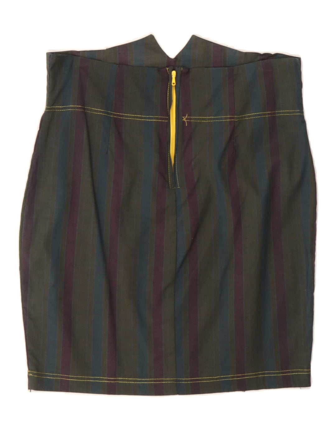 VINTAGE Womens Pencil Skirt W30 Medium Green Striped Vintage Vintage and Second-Hand Vintage from Messina Hembry 