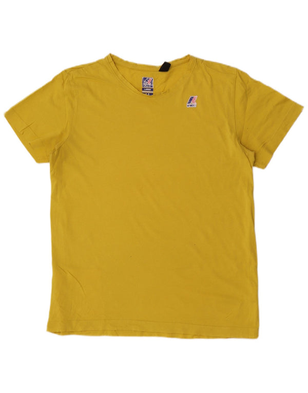 T-shirt uomo K-Way Top Large in cotone giallo