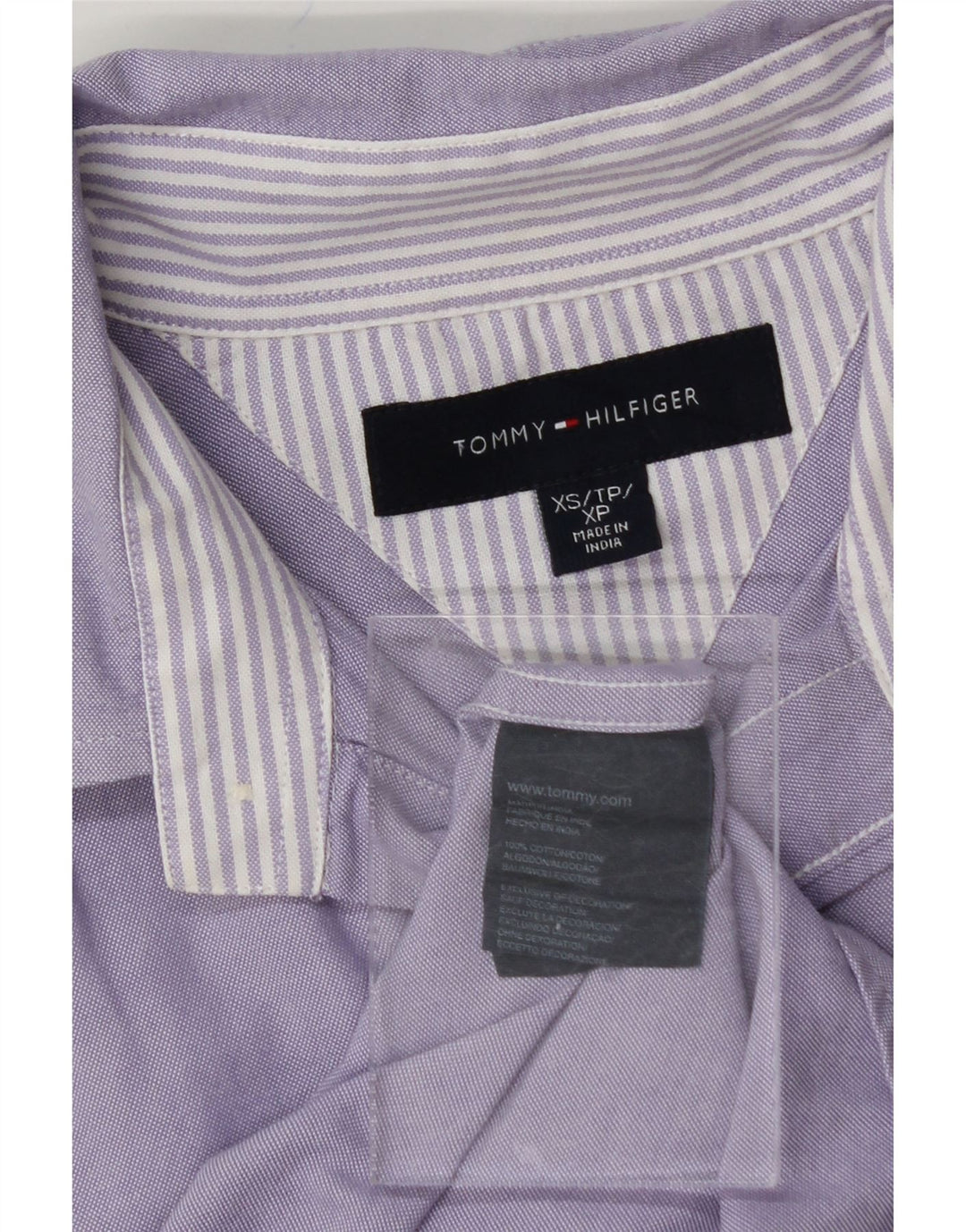 TOMMY HILFIGER Mens Shirt XS Purple Cotton Vintage Tommy Hilfiger and Second-Hand Tommy Hilfiger from Messina Hembry 