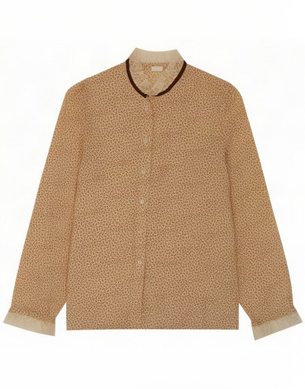 C&A camicia camicetta da donna EU 40 cotone floreale beige medio