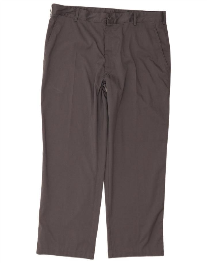 Nike Mens Dri Fit Straight Chino Trousers W36 L30 Grey Polyester