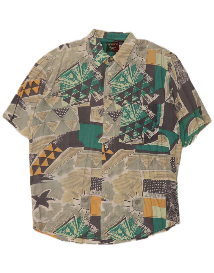 Camicia a maniche corte da uomo RODRIGO taglia 16 41 grande geometrica multicolore