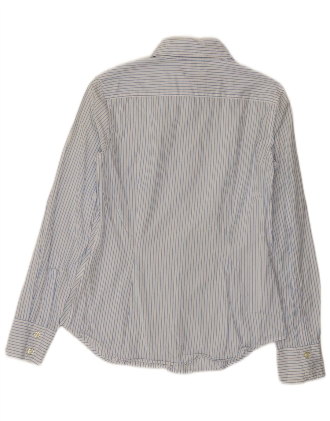Camicia da donna Benetton UK 12 Cotone gessato bianco medio