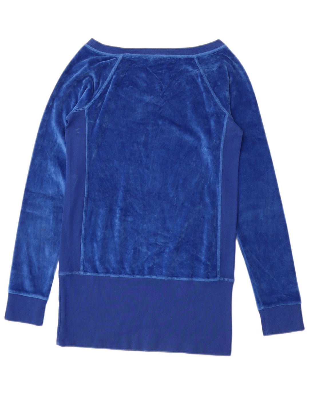 CONVERSE Womens Velvet Sweatshirt Jumper UK 10 Small Blue Cotton