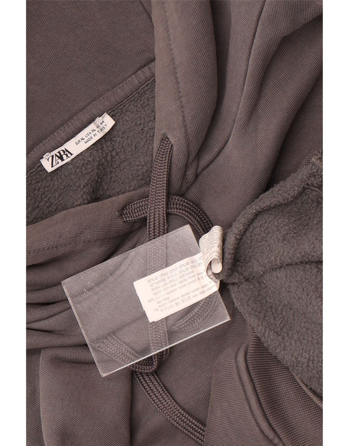 Maglione oversize con cappuccio da donna Zara EU 44 XL cotone grigio