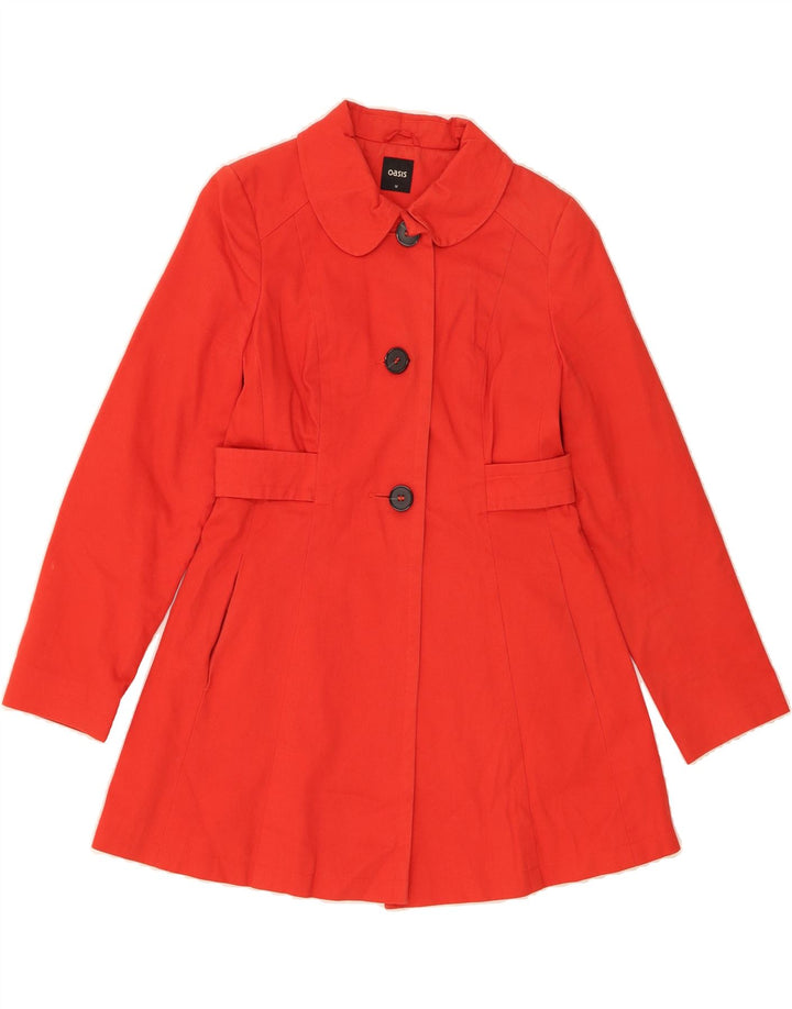 OASIS Womens Trench Coat UK 12 Medium Red Cotton Vintage Oasis and Second-Hand Oasis from Messina Hembry 