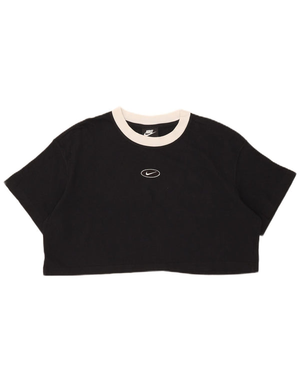 T-shirt corta oversize da donna Nike UK 14 media nera