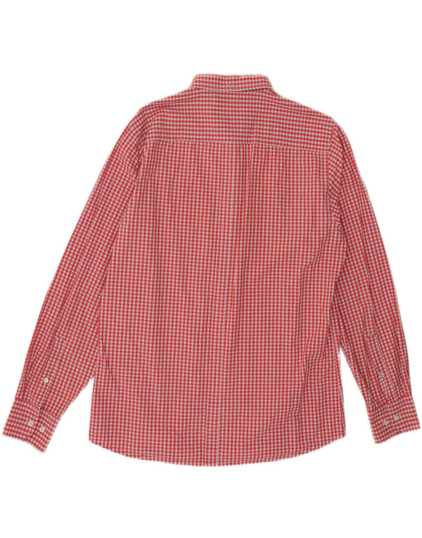 Le Shark Mens Shirt Large Red Gingham Cotton