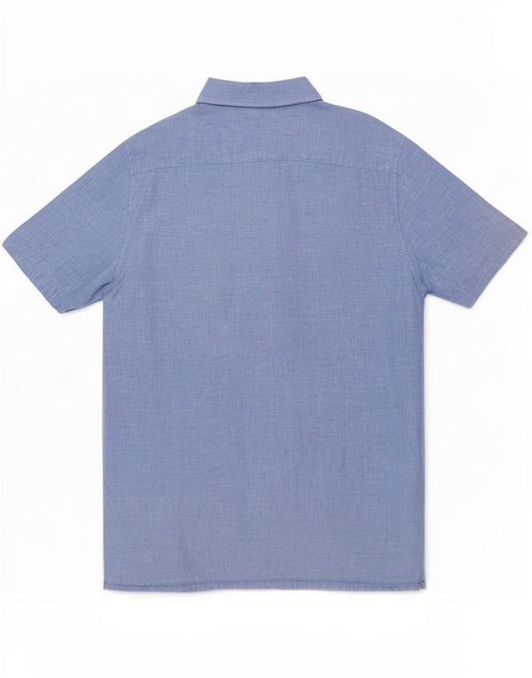 Crew Clothing Camicia pullover a maniche corte da uomo XL Lino blu