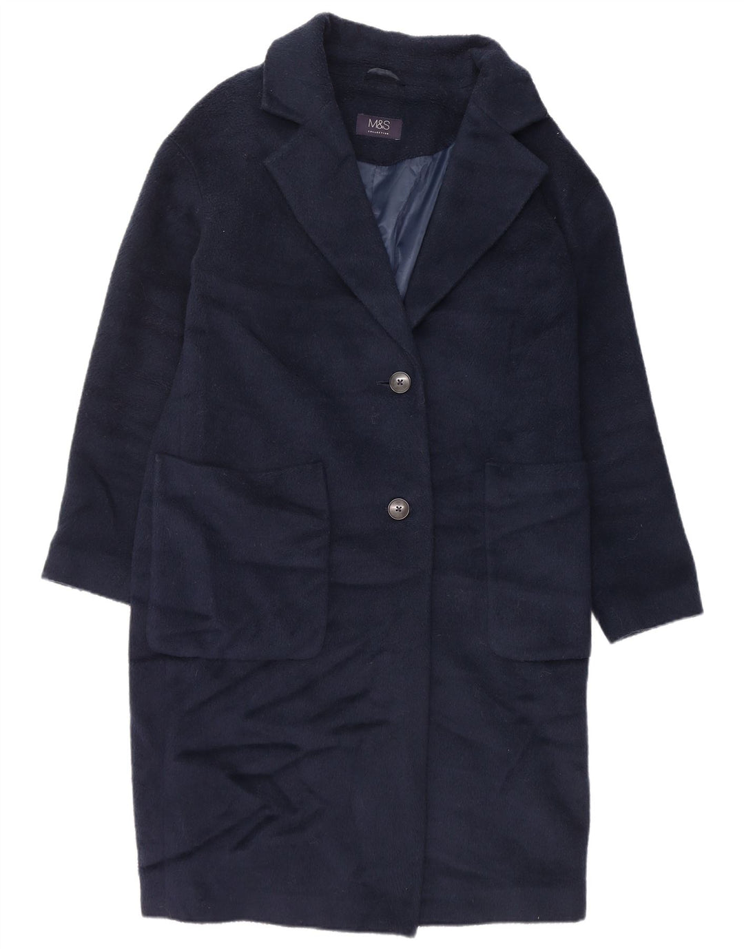 Soprabito oversize da donna Marks & Spencer UK 10 piccolo poliestere blu navy