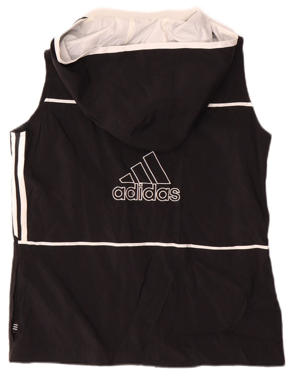 Giacca da ginnastica senza maniche con grafica Adidas da donna UK 10 piccola nera