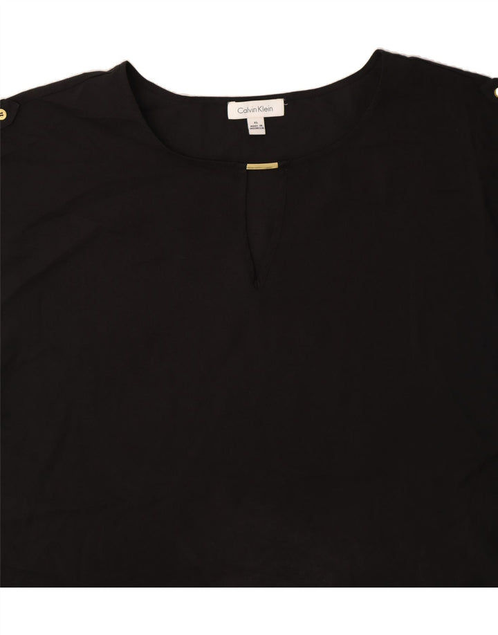 CALVIN KLEIN Womens Blouse Top UK 18 XL Black Polyester Vintage Calvin Klein and Second-Hand Calvin Klein from Messina Hembry 