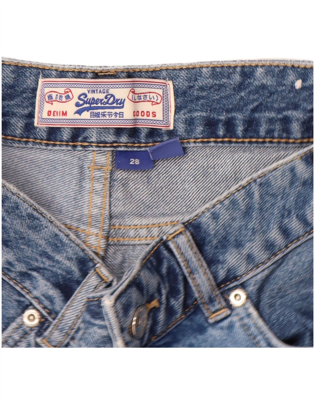 Pantaloncini di jeans da donna Superdry W28 cotone blu medio