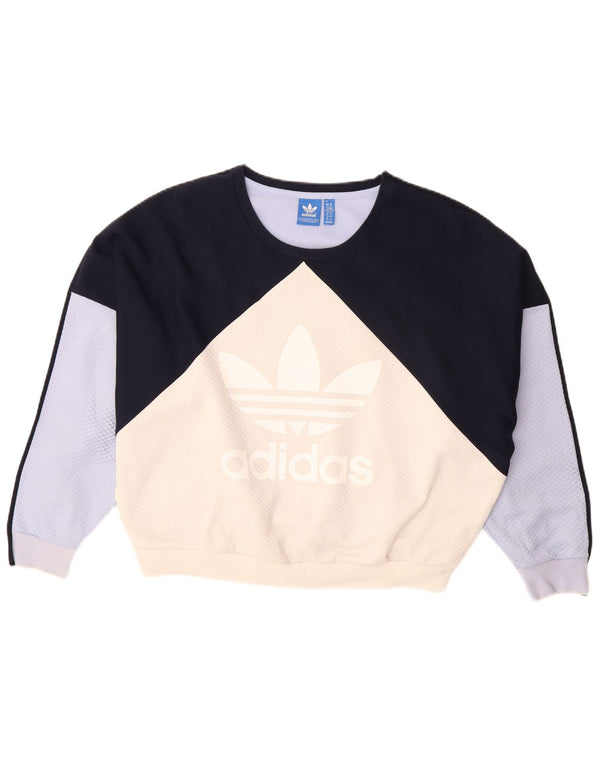Felpa oversize da donna ADIDAS, maglione UK 14 grande multicolore