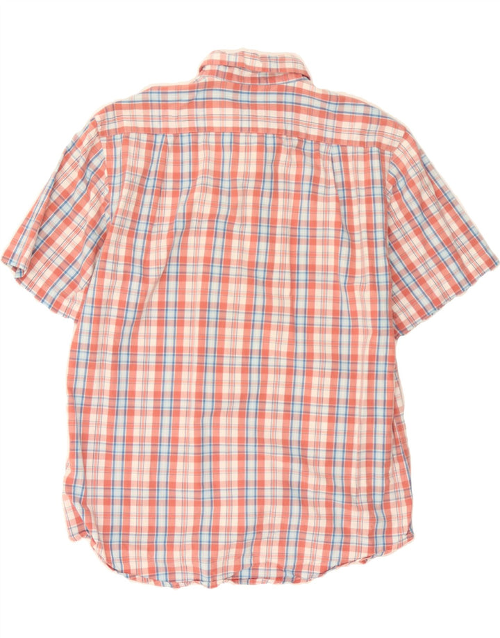 IZOD Mens Short Sleeve Shirt Medium Red Check Cotton Vintage Izod and Second-Hand Izod from Messina Hembry 