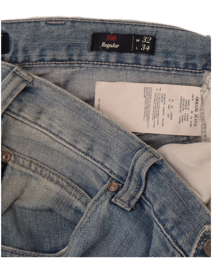 Jeans dritti vestibilità regolare da uomo Armani W32 L34 cotone blu