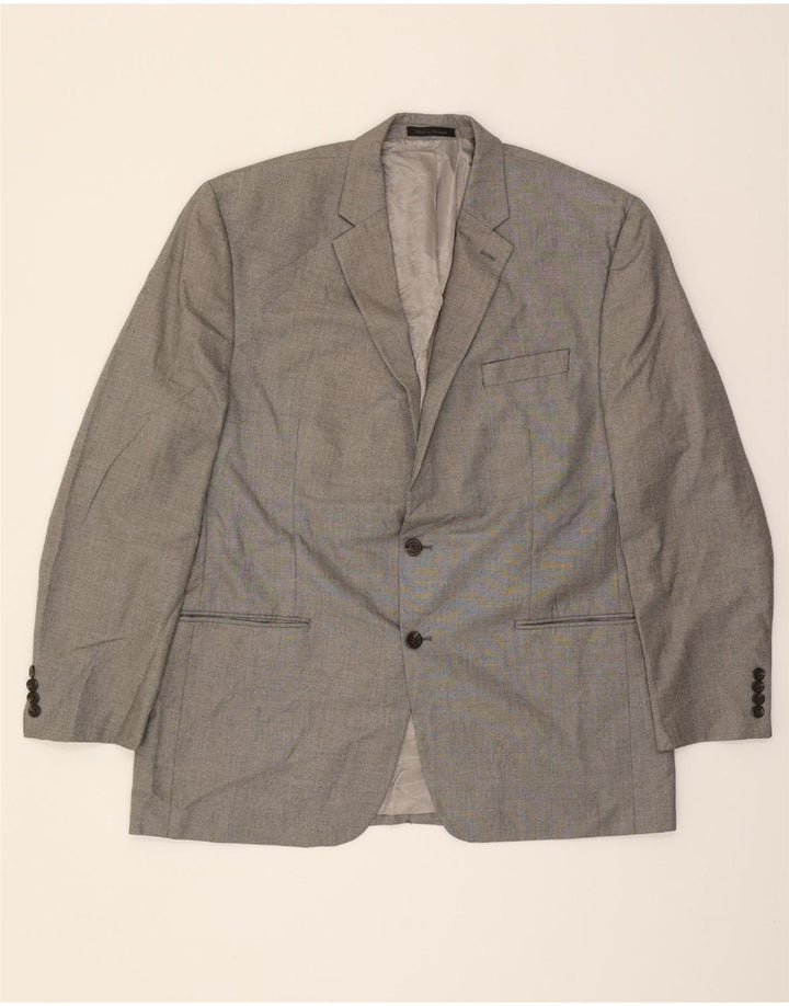 CHAPS Mens 2 Button Blazer Jacket IT 48 Medium Grey Polyester Vintage Chaps and Second-Hand Chaps from Messina Hembry 