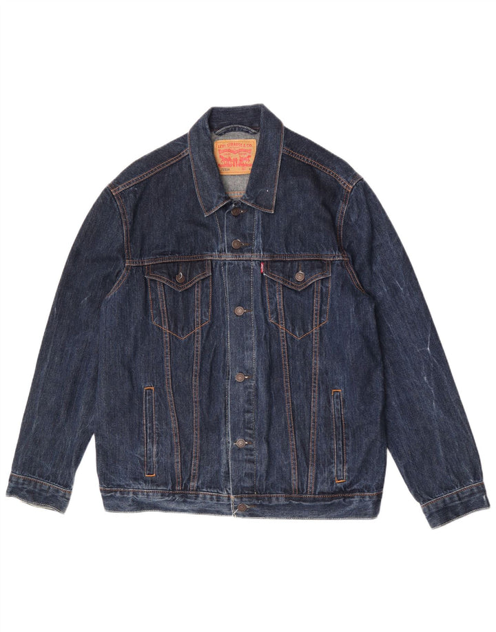 Giacca di jeans da uomo Levi's UK 42 XL Cotone blu navy