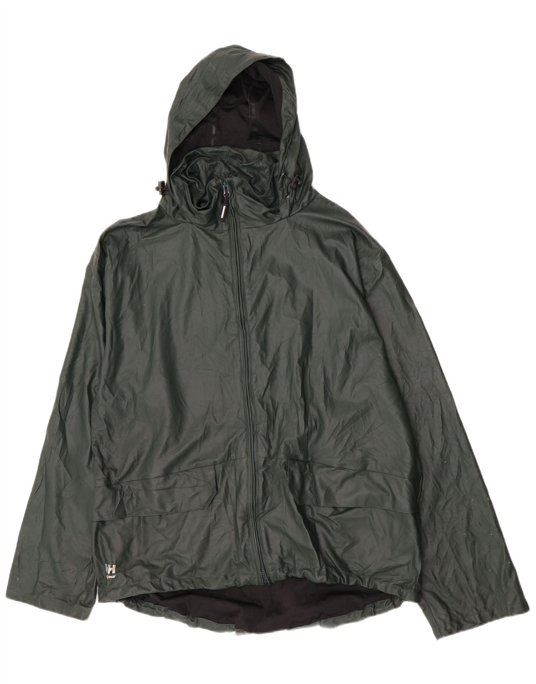 Giacca antipioggia da uomo con cappuccio Helly Hansen UK 42 XL poliuretano verde