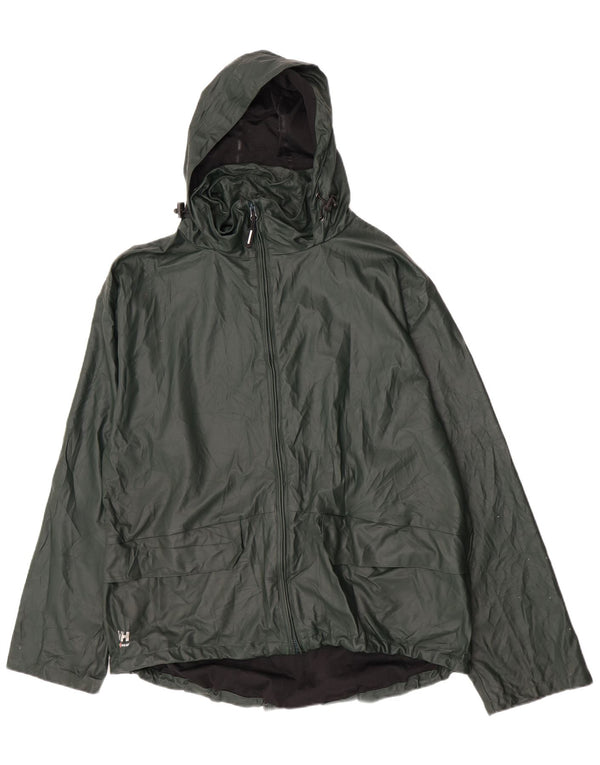 Giacca antipioggia da uomo con cappuccio Helly Hansen UK 42 XL poliuretano verde