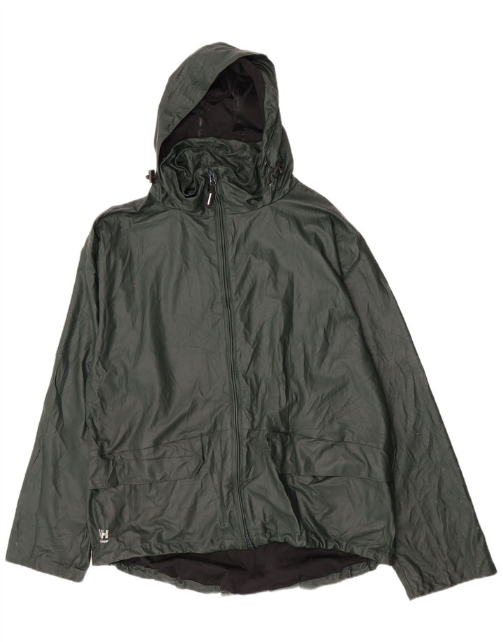 Giacca antipioggia da uomo con cappuccio Helly Hansen UK 42 XL poliuretano verde