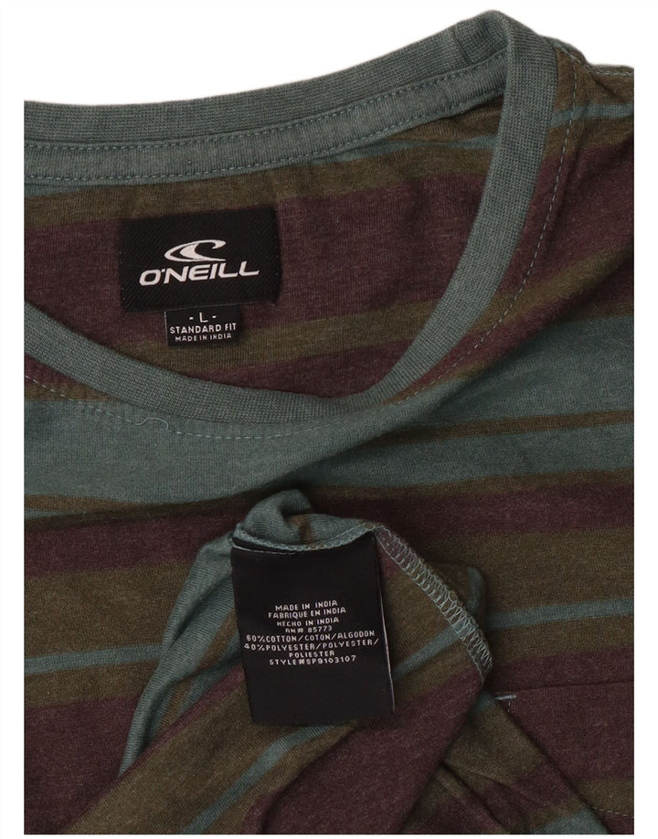 T-shirt da uomo con vestibilità standard O'Neill, top in cotone a righe multicolori