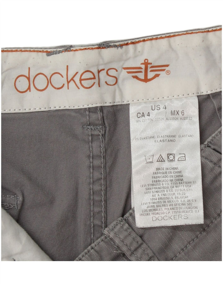 Pantaloncini chino da donna DOCKERS US 4 piccoli W28 cotone grigio